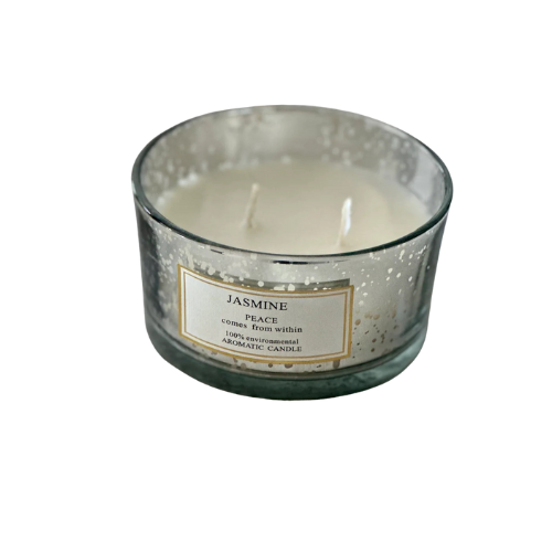 vela metalizada labrada 2 pabilos color silver fragancia jasmine 190g