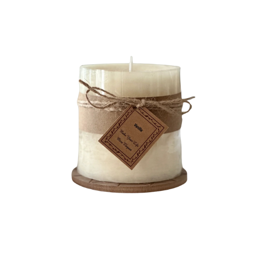 vela natural blanco fragancia vainilla 453g