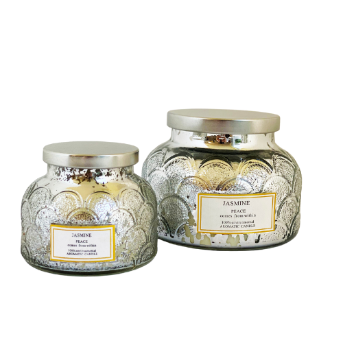 Vela bomb color silver fragancia jasmine