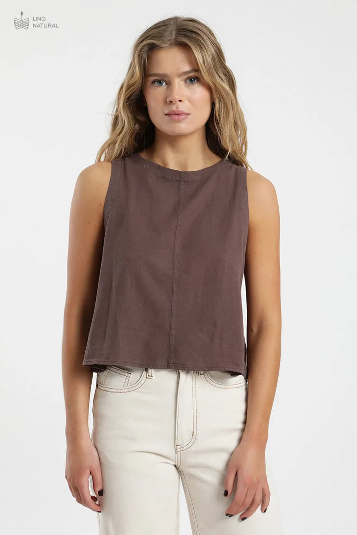 Blusa Mujer Sin Mangas Caulle - Lino