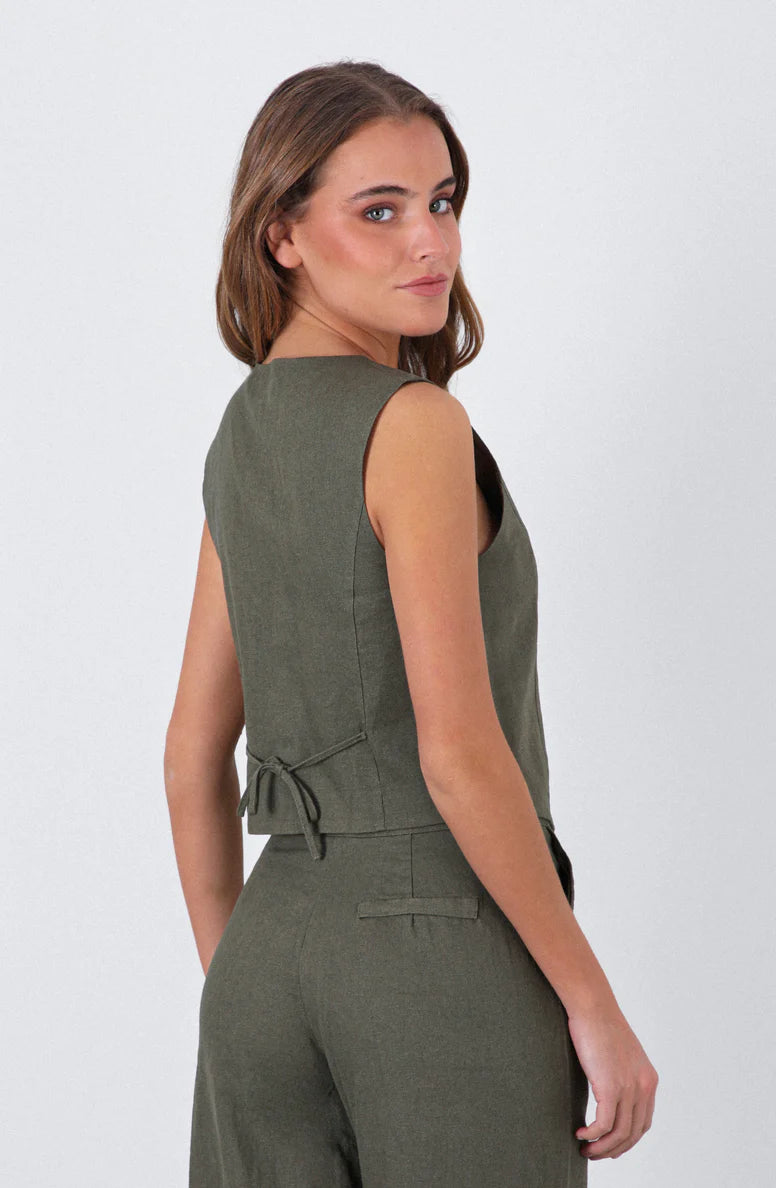 Vest Lino Green