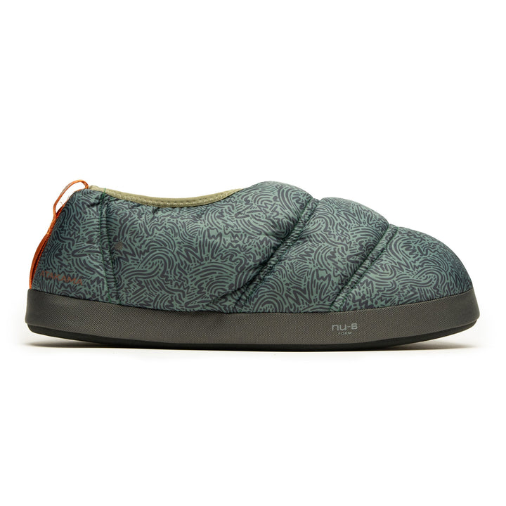 Pantufla Futaleufu Verde Grisaceo Print