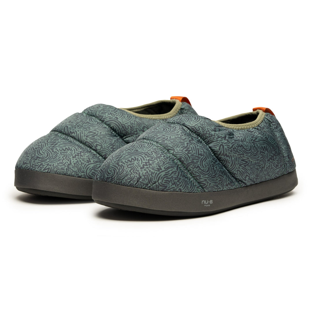 Pantufla Futaleufu Verde Grisaceo Print