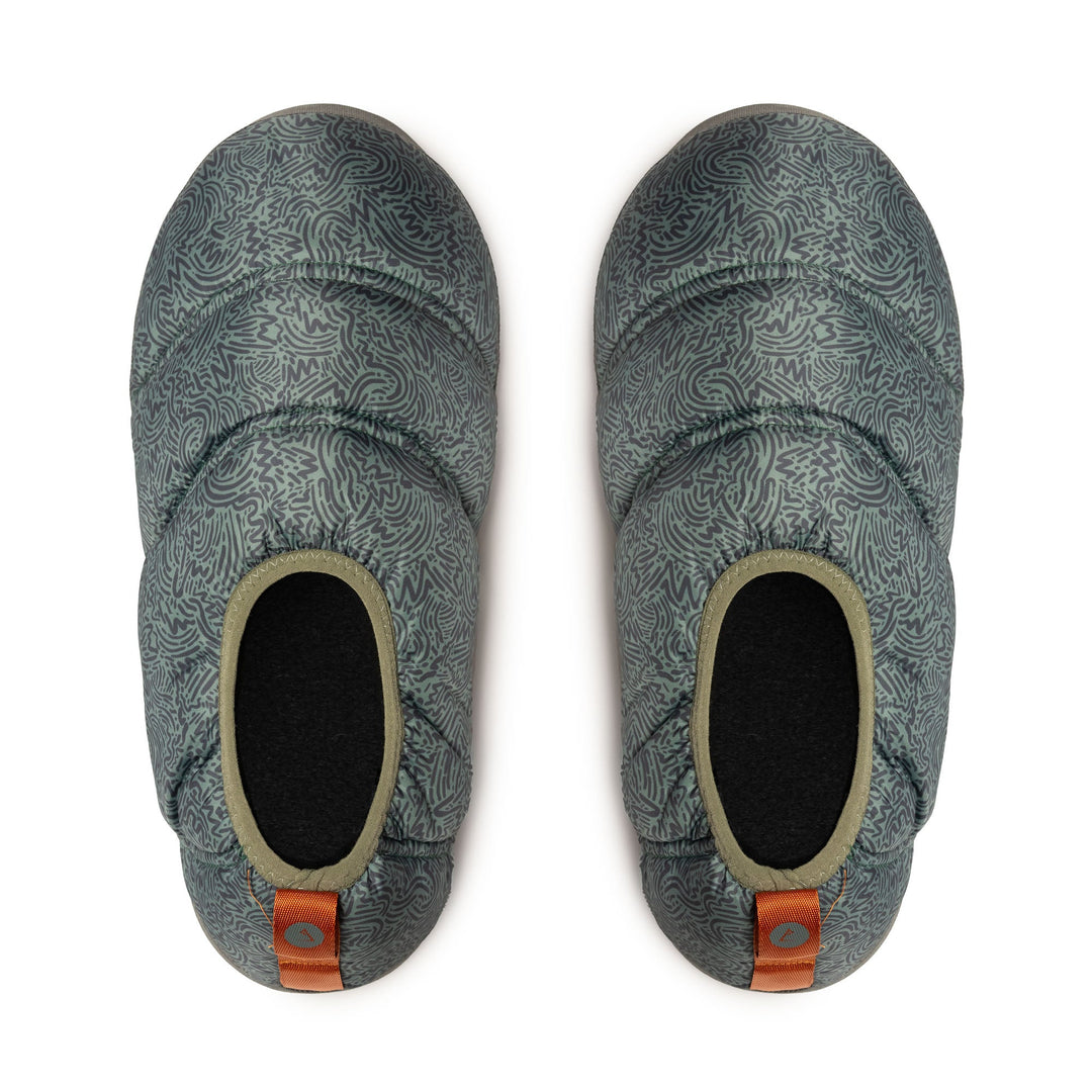 Pantufla Futaleufu Verde Grisaceo Print