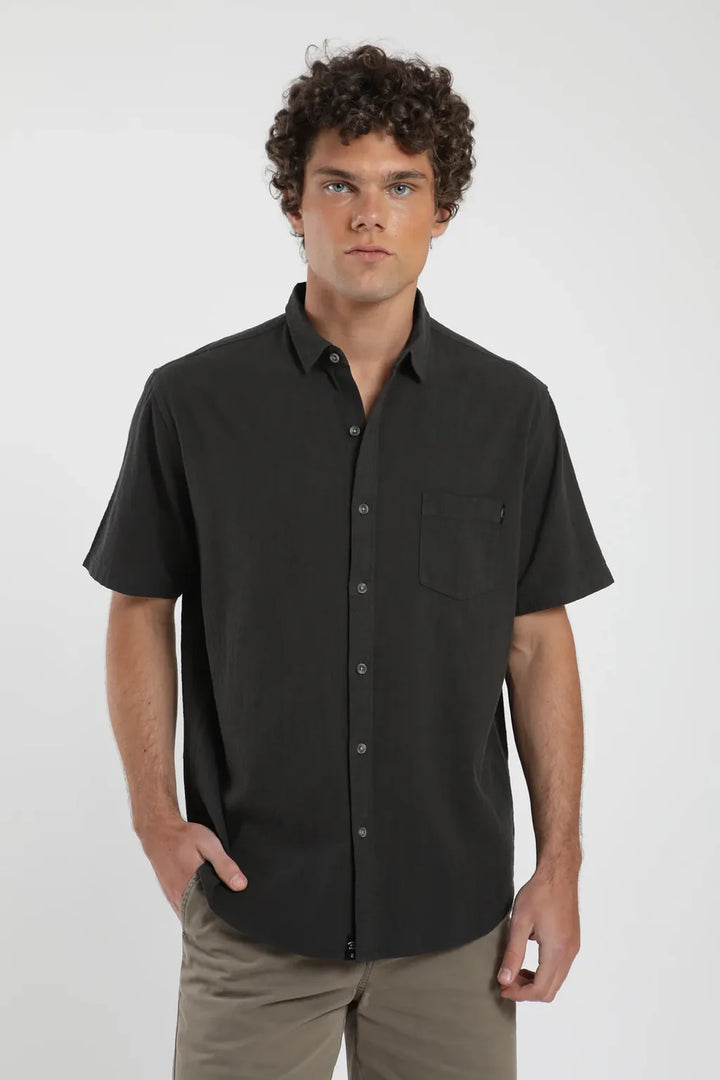 Camisa manga corta Texture negro