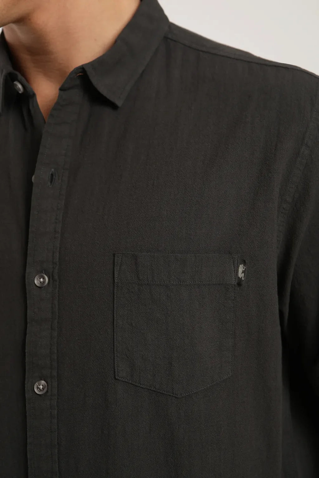 Camisa manga corta Texture negro