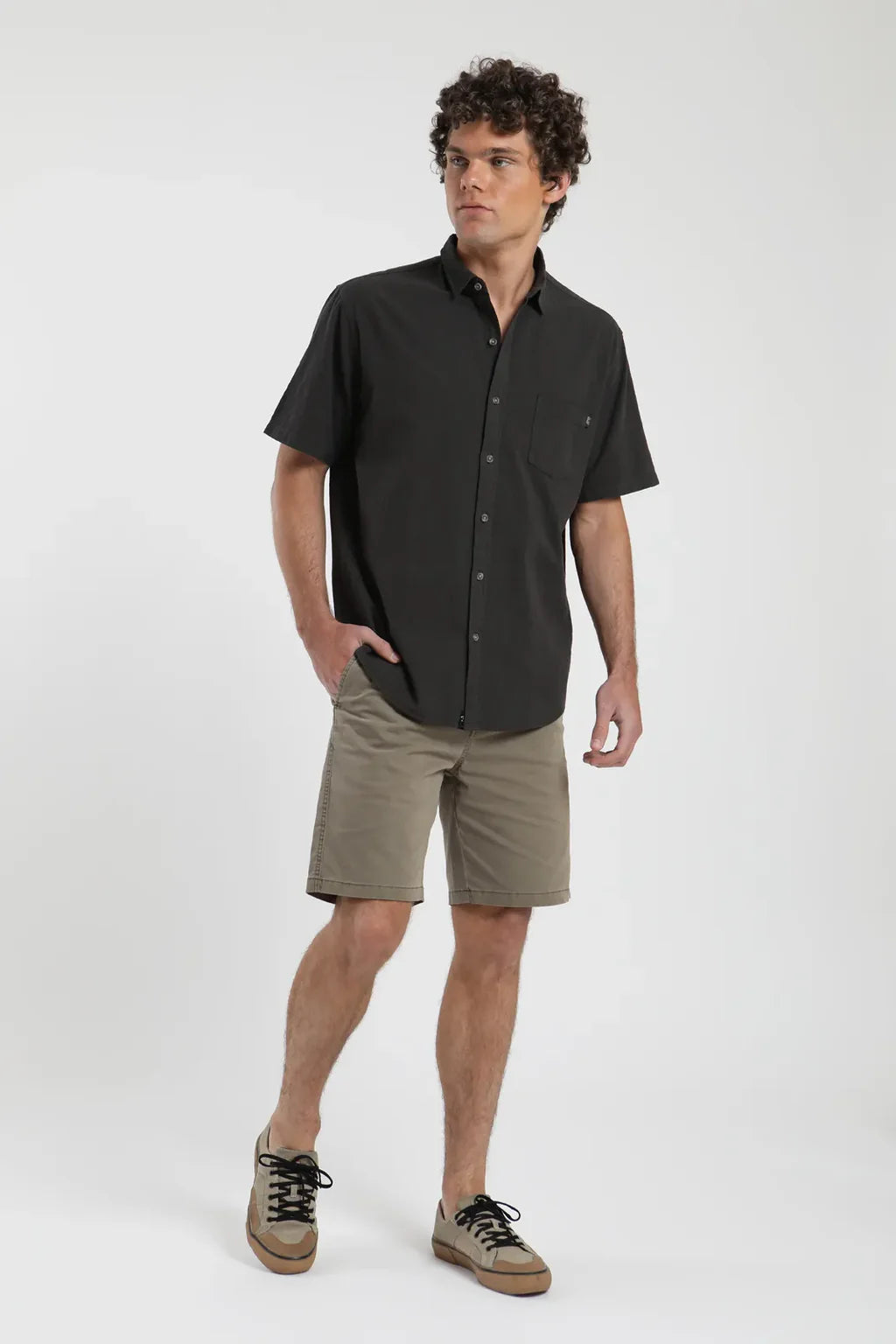 Camisa manga corta Texture negro