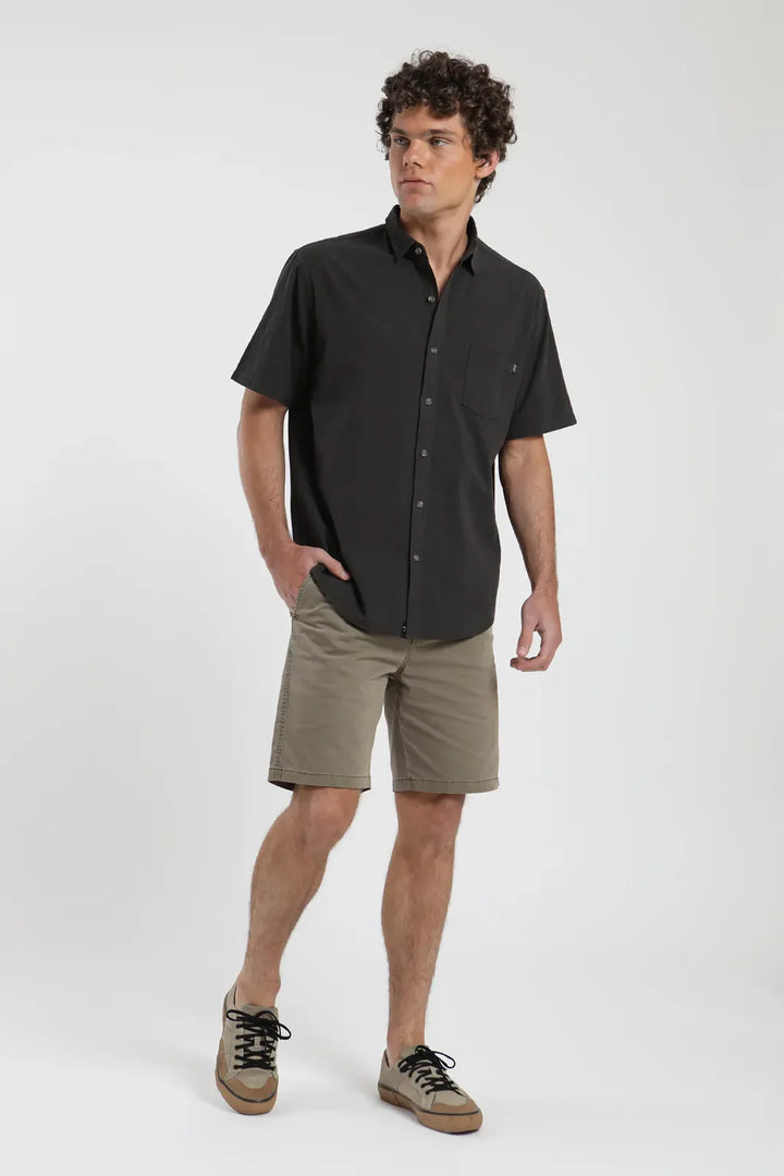 Camisa manga corta Texture negro