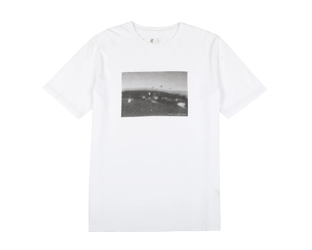 Polera manga corta Foto océano blanco