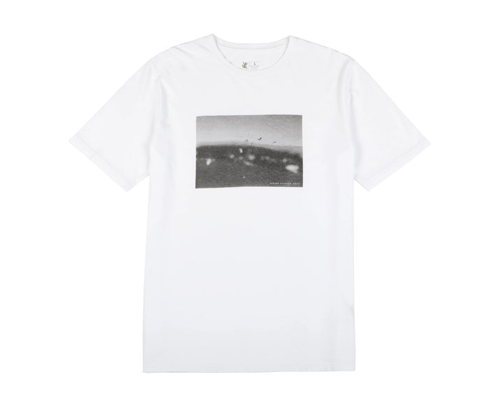 Polera manga corta Foto océano blanco