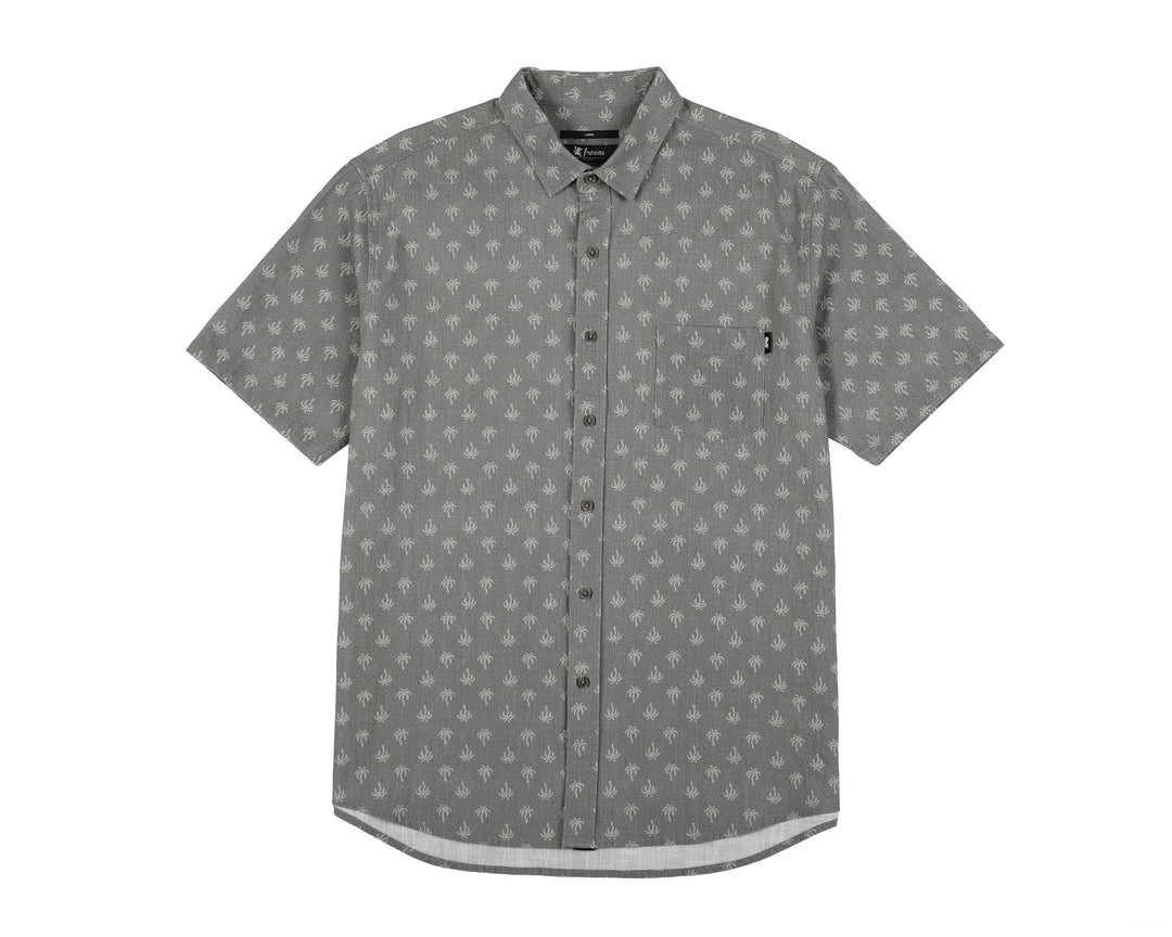 Camisa hombre manga corta Texture palmeras olivo - Algodón orgánico