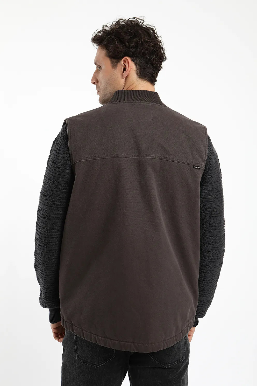Chaqueta sin mangas Fresno café