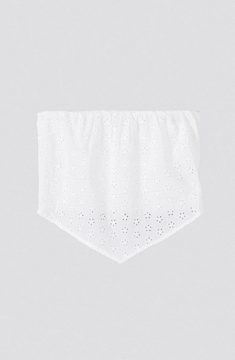 Top Bandana Broderie White