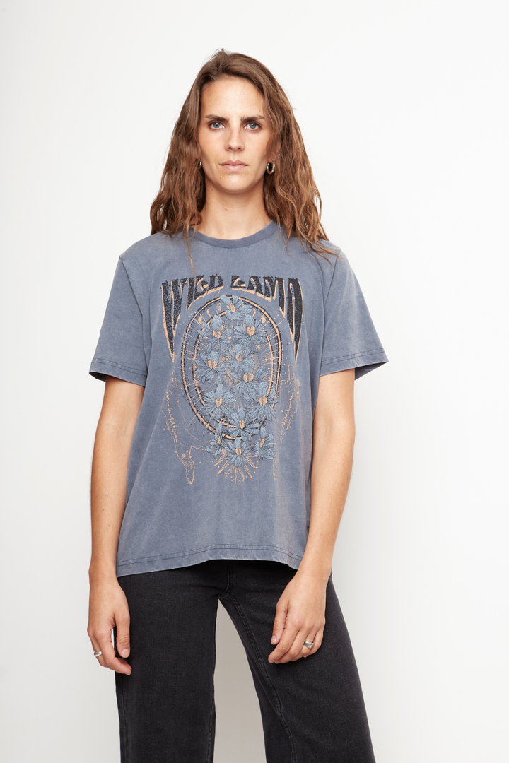 Polera Genovesa Organica Azul Mujer
