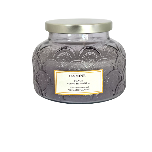 Vela bomb color gris fragancia jasmine