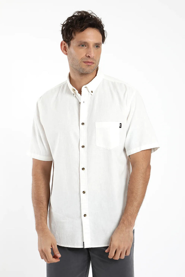 Camisa manga corta Classic blanco - Lino y algodón orgánico