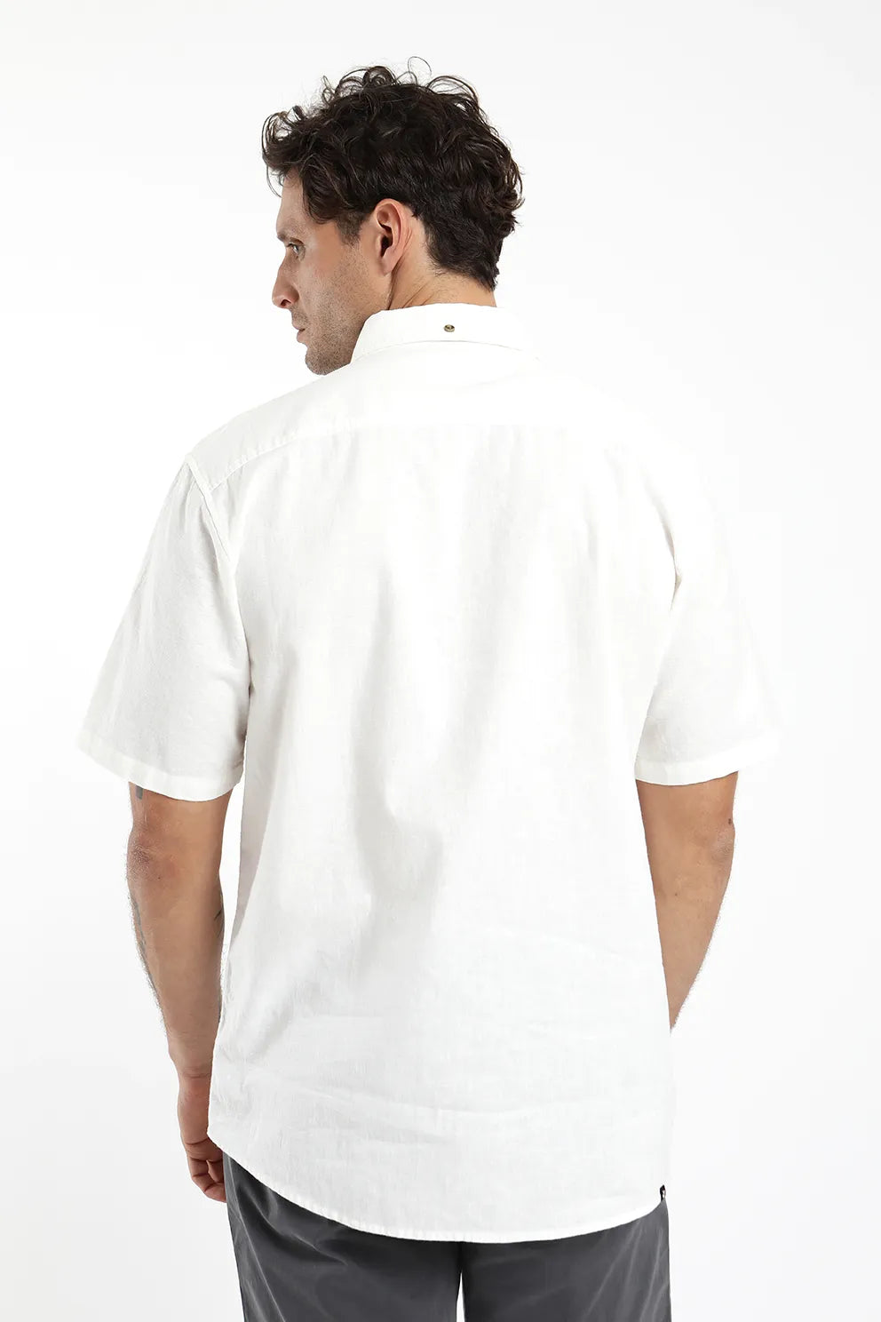 Camisa manga corta Classic blanco - Lino y algodón orgánico