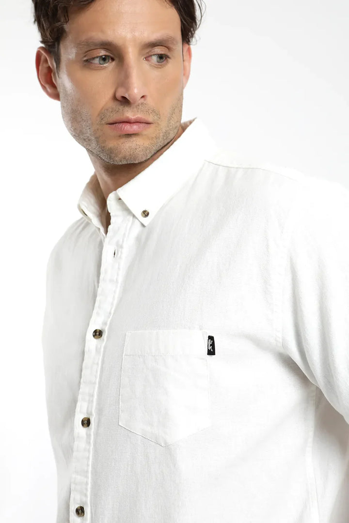 Camisa manga corta Classic blanco - Lino y algodón orgánico