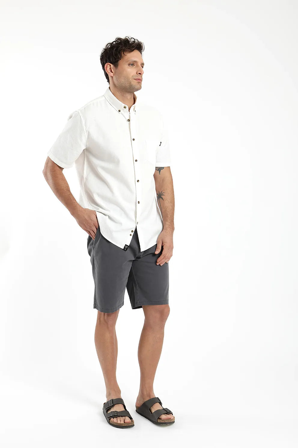 Camisa manga corta Classic blanco - Lino y algodón orgánico