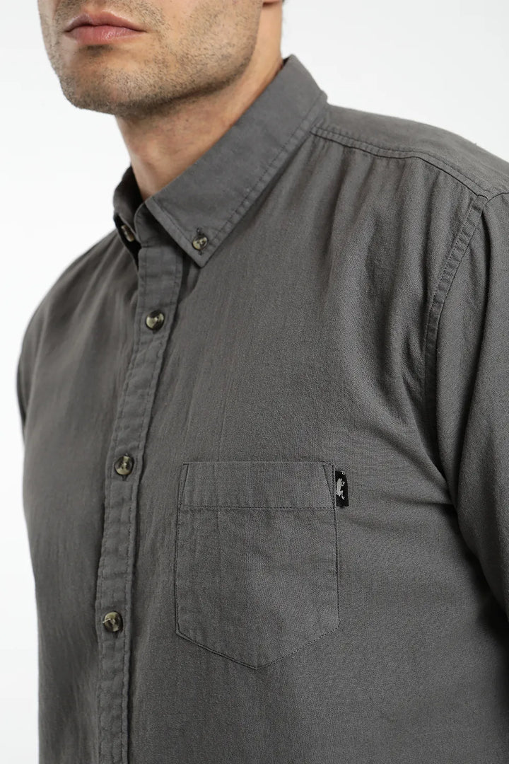 Camisa manga corta Classic GRAFITO - Lino y algodón orgánico