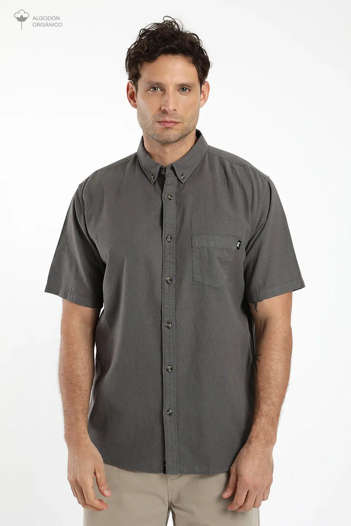 Camisa manga corta Classic GRAFITO - Lino y algodón orgánico