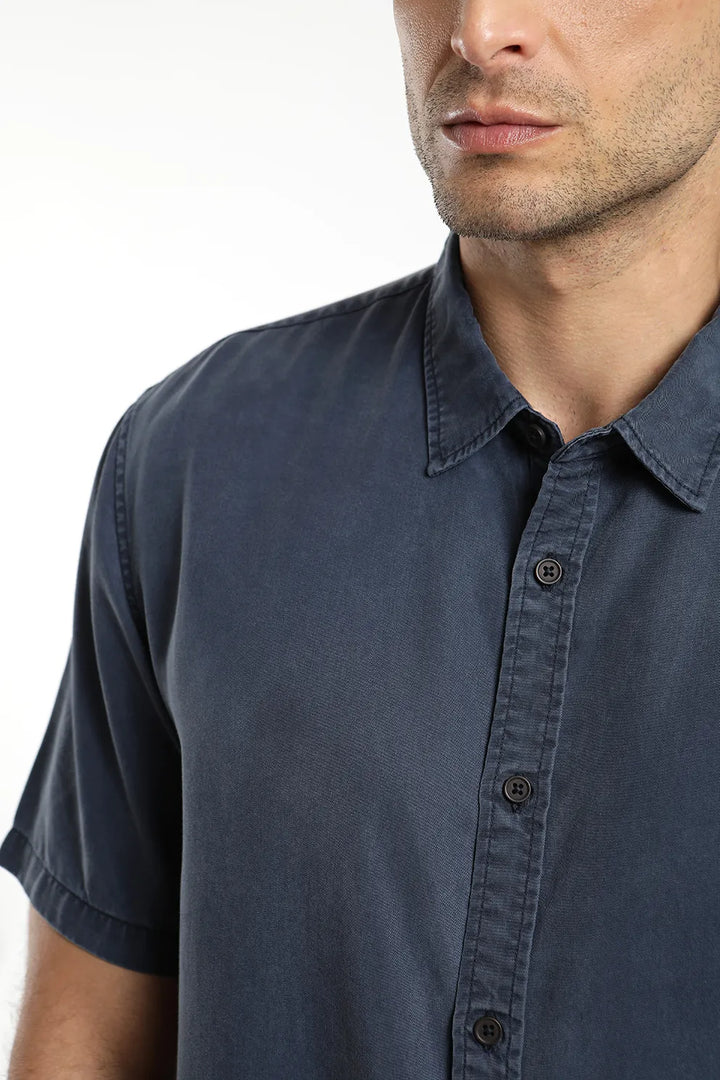 Camisa hombre manga corta Puelche azul