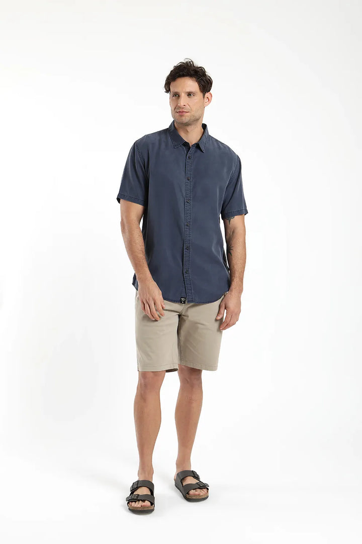 Camisa hombre manga corta Puelche azul