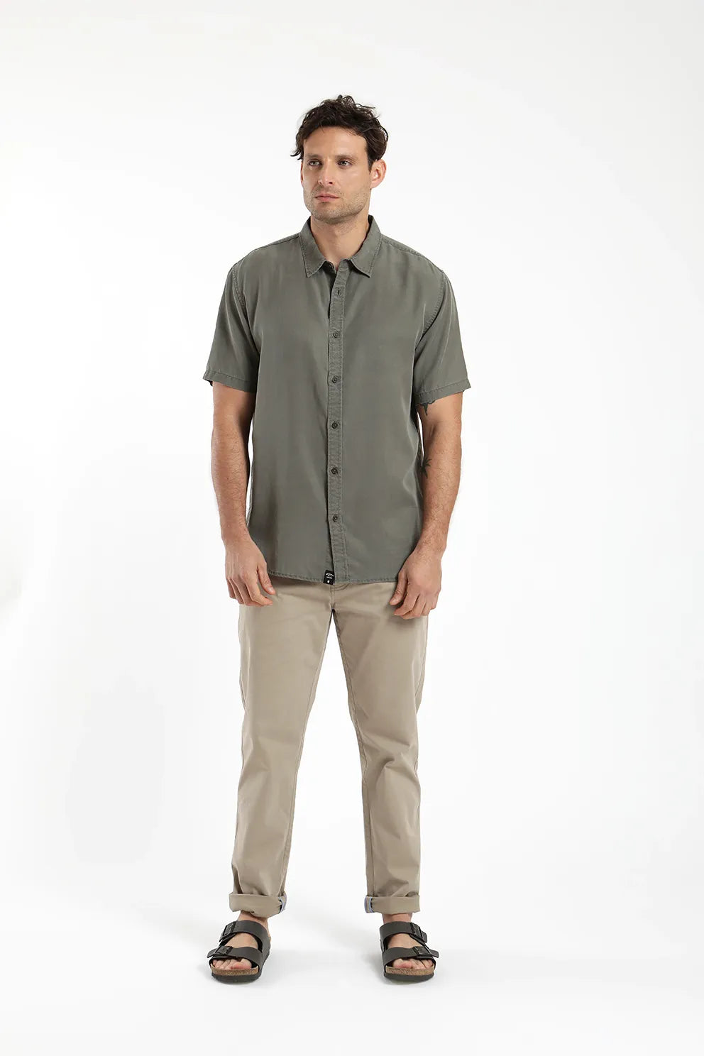 Camisa hombre manga corta Puelche verde