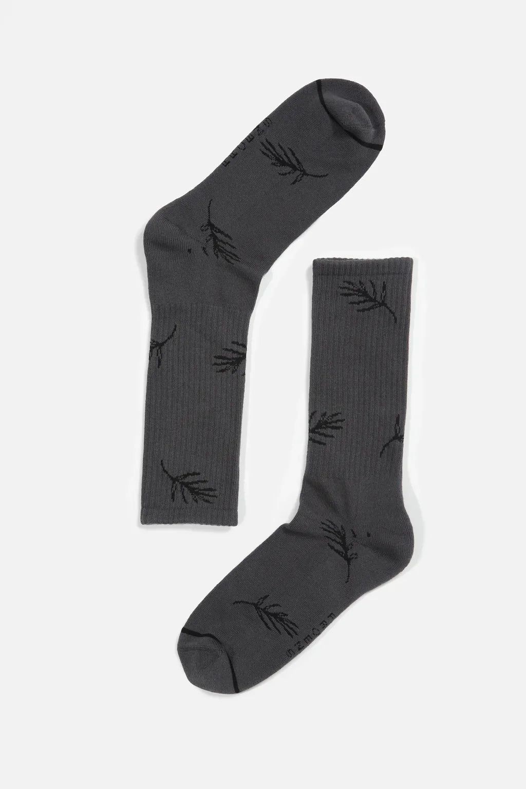 Calcetín hombre Hojas gris