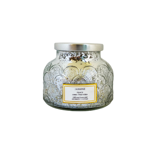 Vela bomb color silver fragancia jasmine