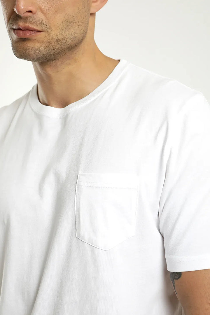Polera manga corta Bolsillo blanco