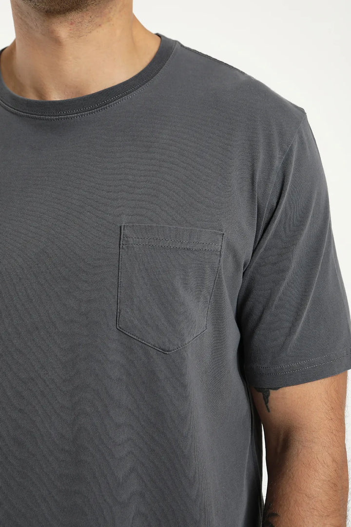 Polera manga corta Bolsillo grafito