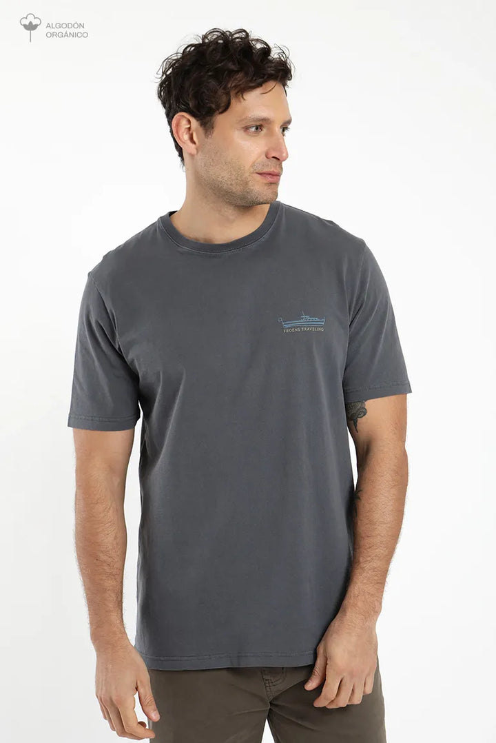 Polera manga corta Bote grafito