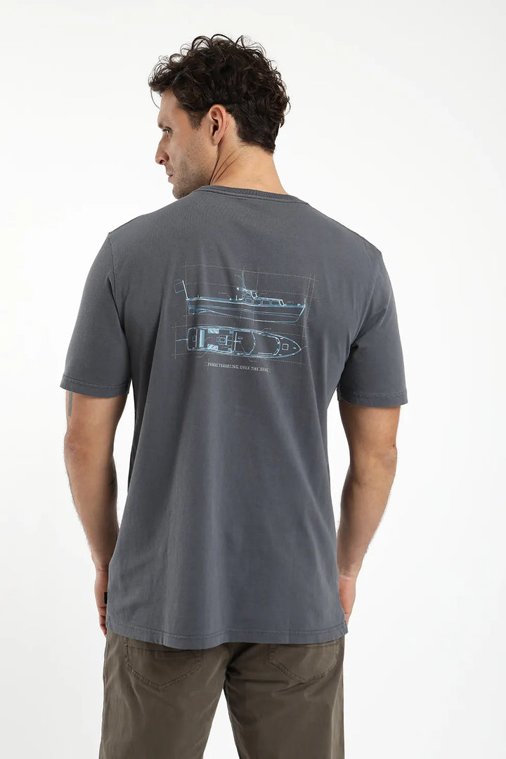 Polera manga corta Bote grafito