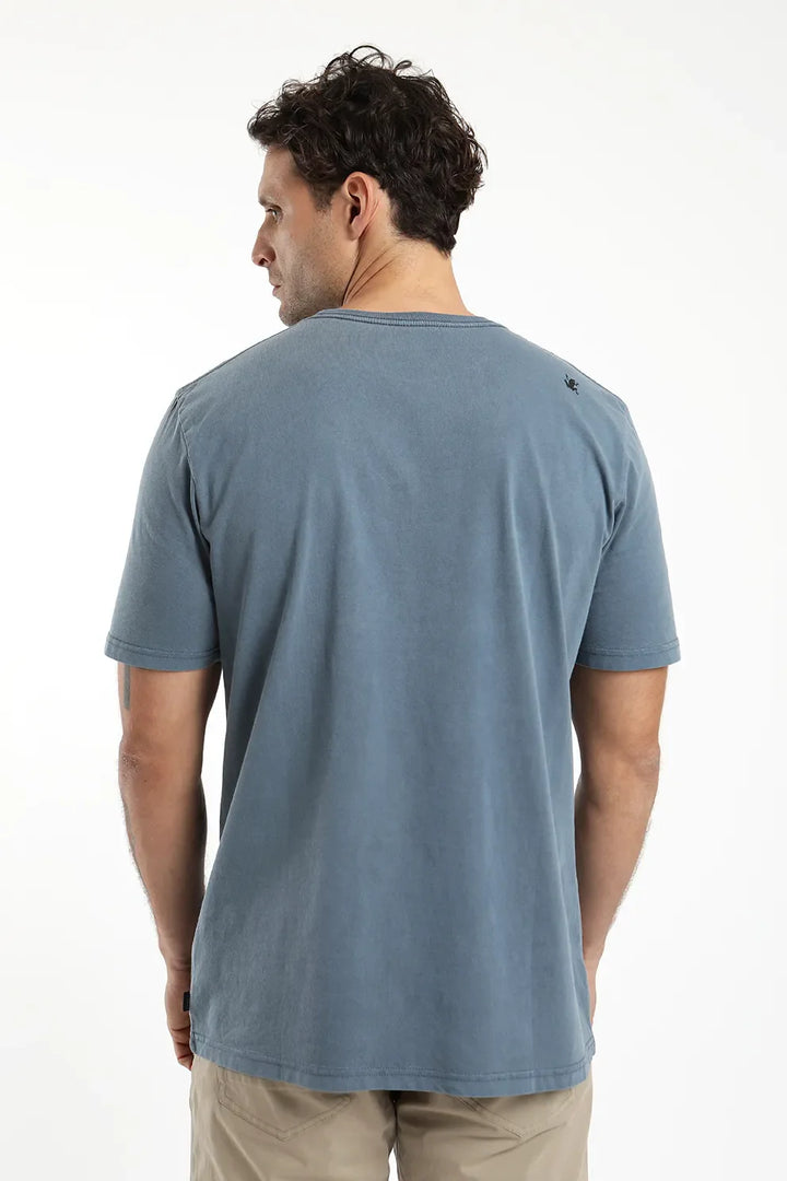 Polera manga corta Bolsillo azul