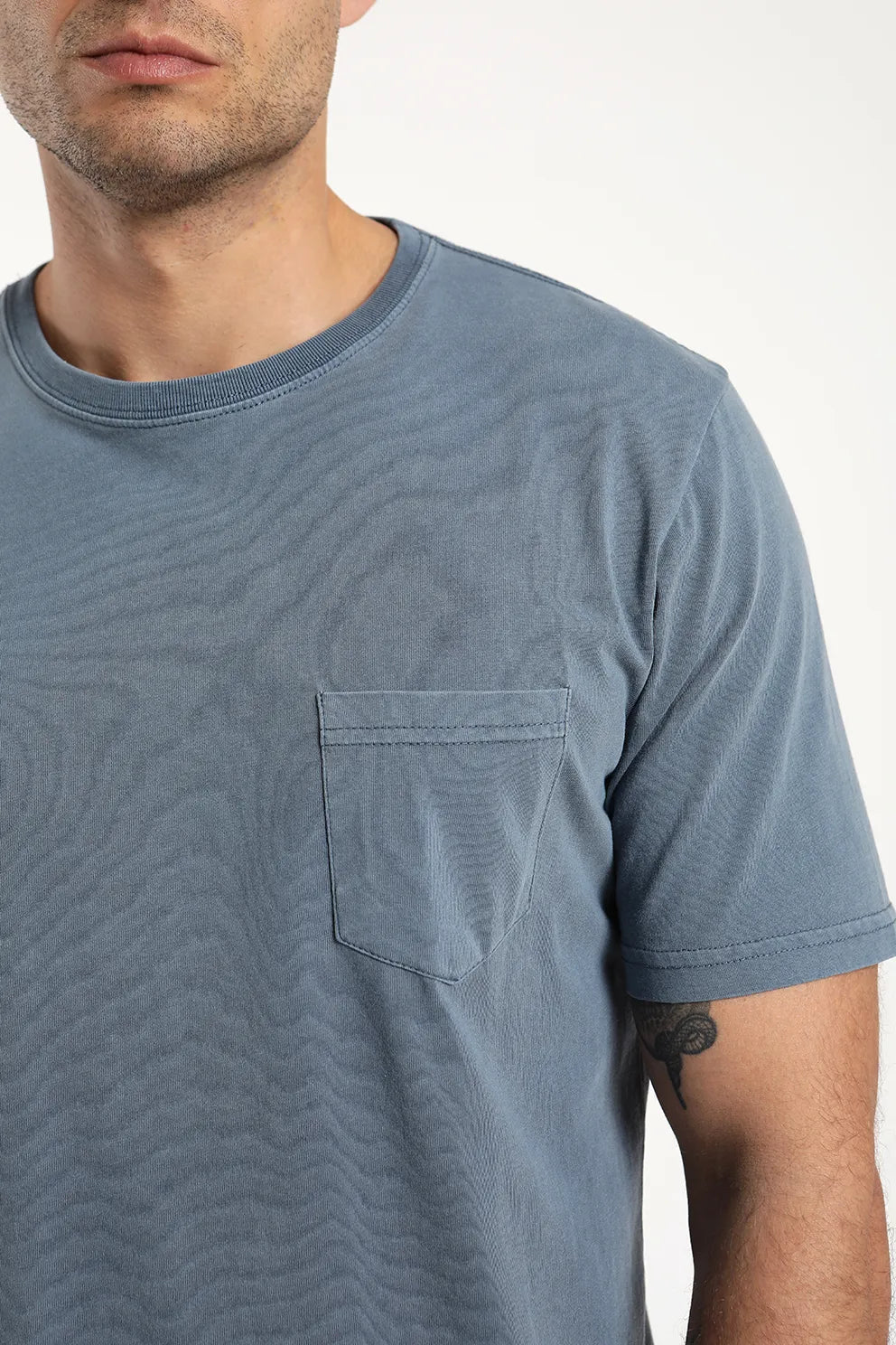 Polera manga corta Bolsillo azul