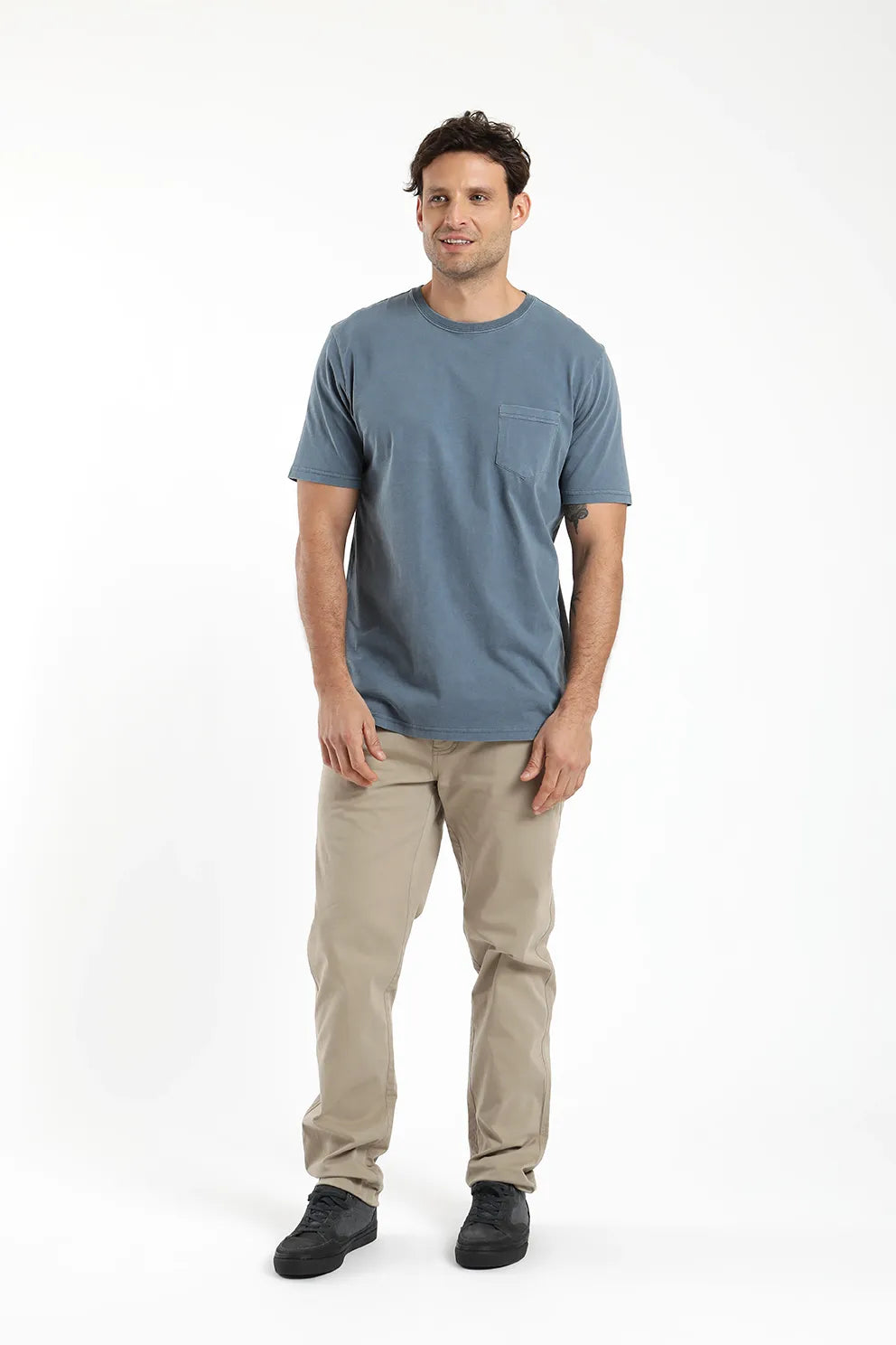 Polera manga corta Bolsillo azul
