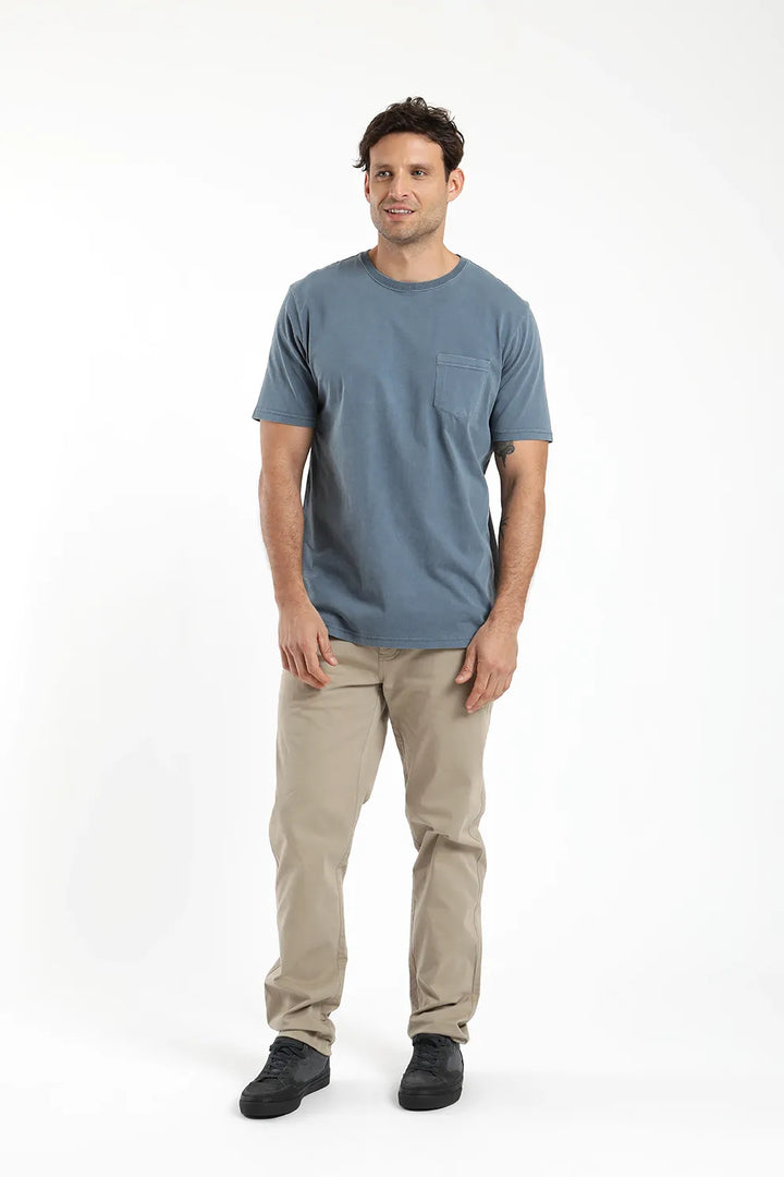Polera manga corta Bolsillo azul
