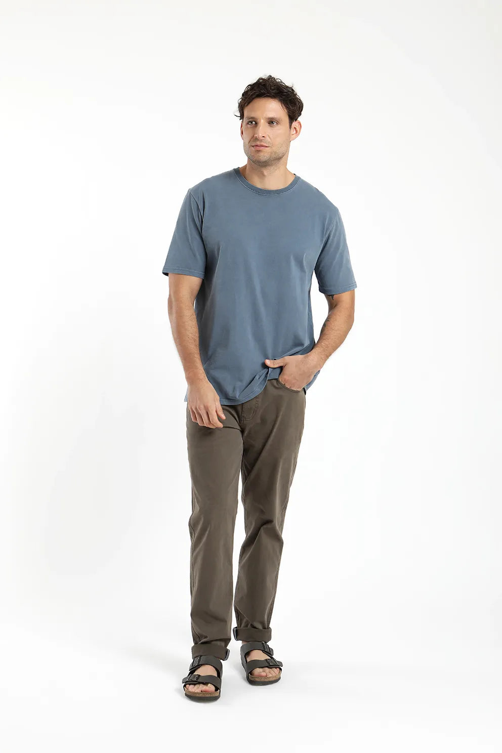 Polera manga corta Plain heavyweight azul