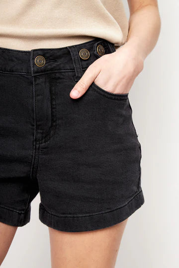 Short Nix Organico Denim Negro Mujer
